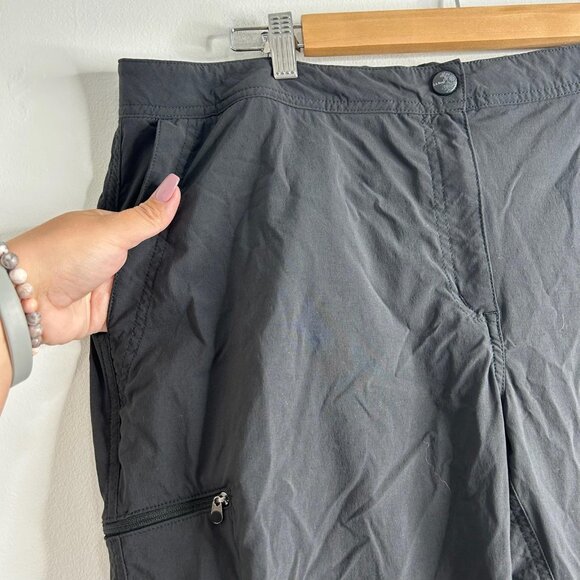 LL Bean Pants Womens 18 Black‎ Nylon Spandex Stretch Hiking Outdoor Zip Pockets - Picture 3 of 15